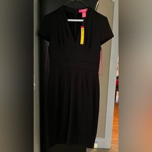 Cathrine MaLandrino black pleated midi dress, US4